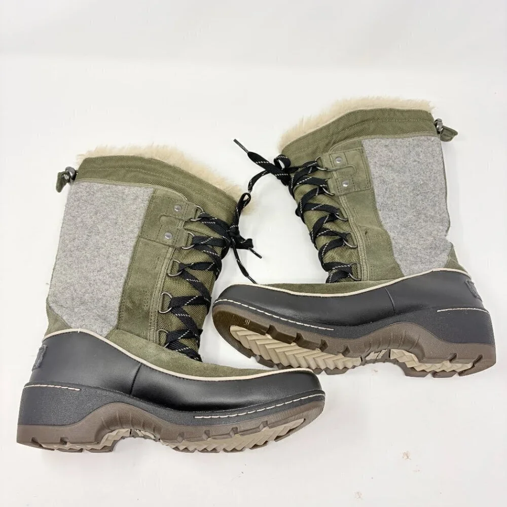 Sorel women's Tivoli high snow boots 7 green grey